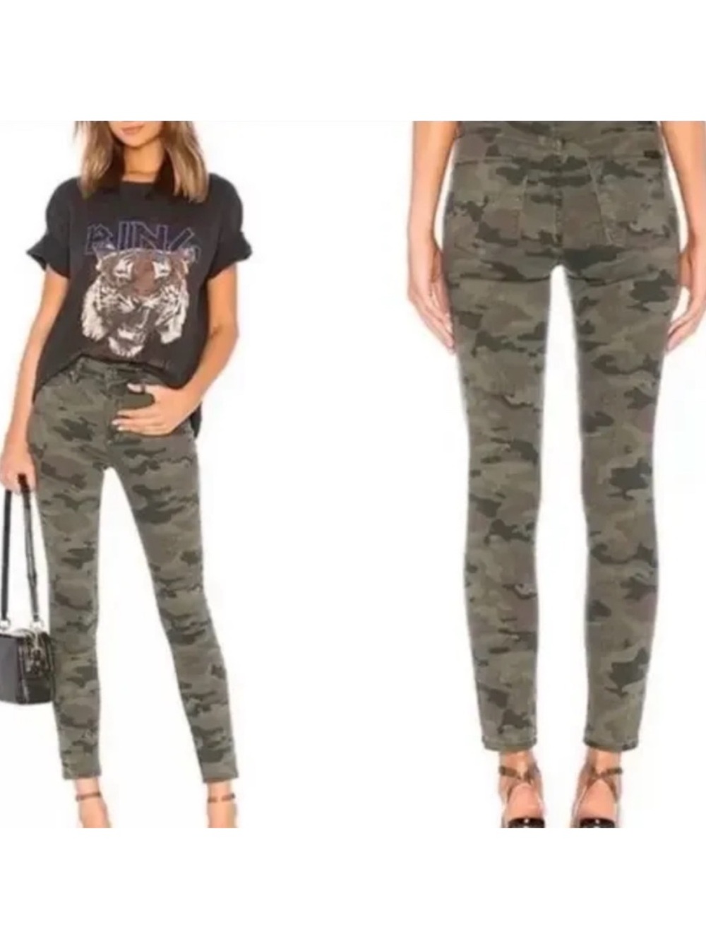 Hudson Jeans Women's Skinny Camo Jeans - Olive Green